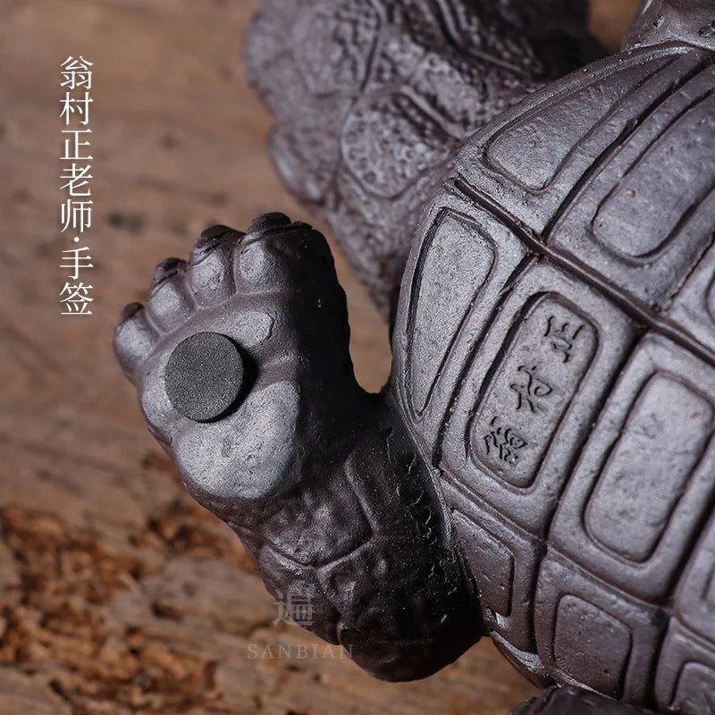 Rock Mine Dragon Turtle Tea Ornaments Decoration Purple Sand New Chinese Style Entrance Decoration Crafts Supportable Brillian