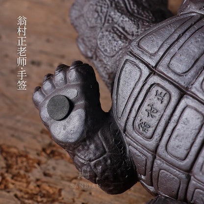 Rock Mine Dragon Turtle Tea Ornaments Decoration Purple Sand New Chinese Style Entrance Decoration Crafts Supportable Brillian