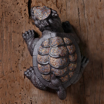 Rock Mine Dragon Turtle Tea Ornaments Decoration Purple Sand New Chinese Style Entrance Decoration Crafts Supportable Brillian
