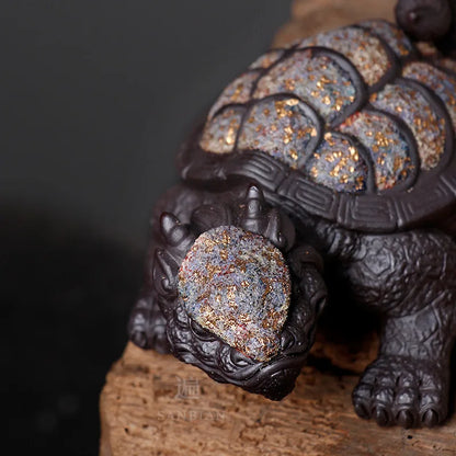Rock Mine Dragon Turtle Tea Ornaments Decoration Purple Sand New Chinese Style Entrance Decoration Crafts Supportable Brillian