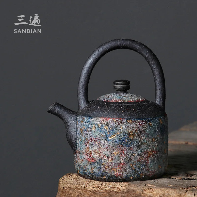 Rock Mine Firewood Tea Kettle Ceramic Household Kung Fu Tea Set Teapot Tea Cooker Tea Kettle Single Teapot