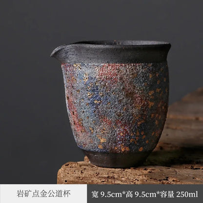 Rock Mine Old Rock Clay Pitcher Japanese Fair Mug Handmade Tea Serving Pot Fair Mug Stoneware Kung fu tea utensils