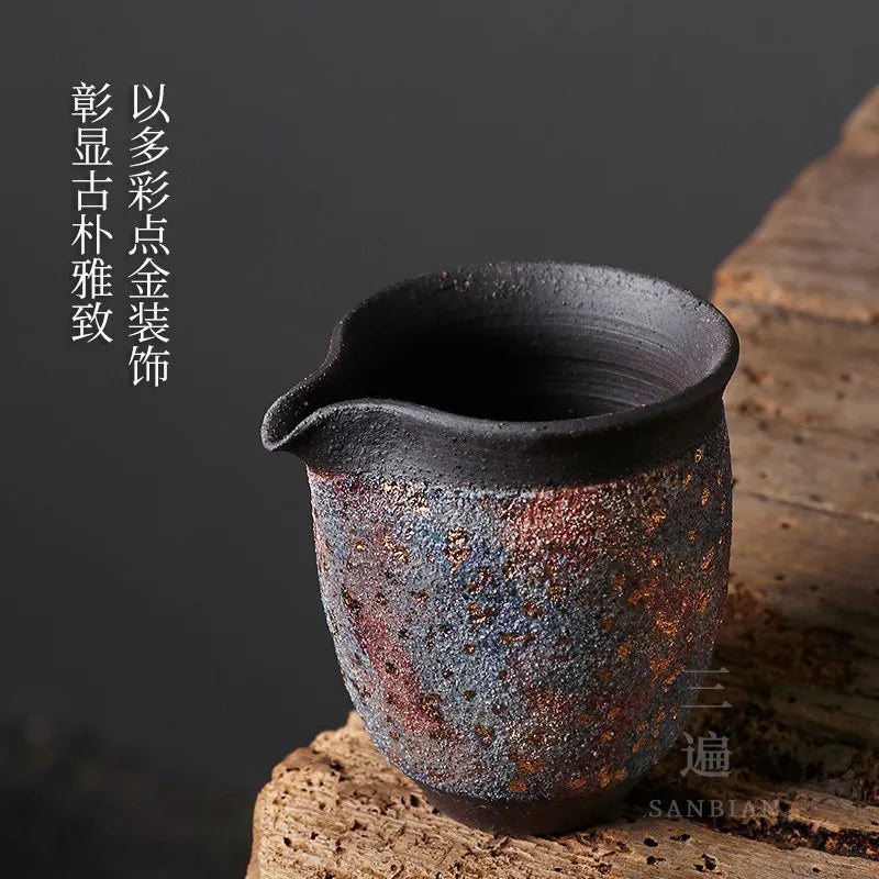 Rock Mine Old Rock Clay Pitcher Japanese Fair Mug Handmade Tea Serving Pot Fair Mug Stoneware Kung fu tea utensils