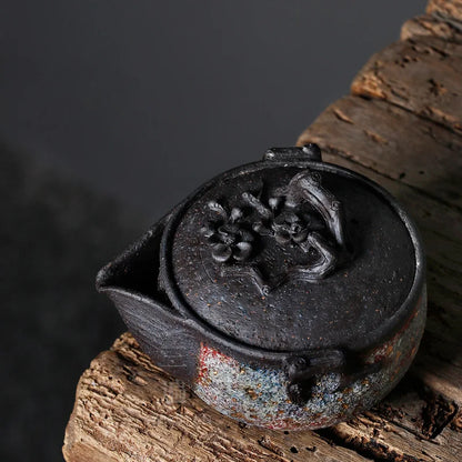 Rock Plum Blossom Pot Single Teapot Ceramic Retro Firewood Aquarius Pot Tureen Japanese Teapot
