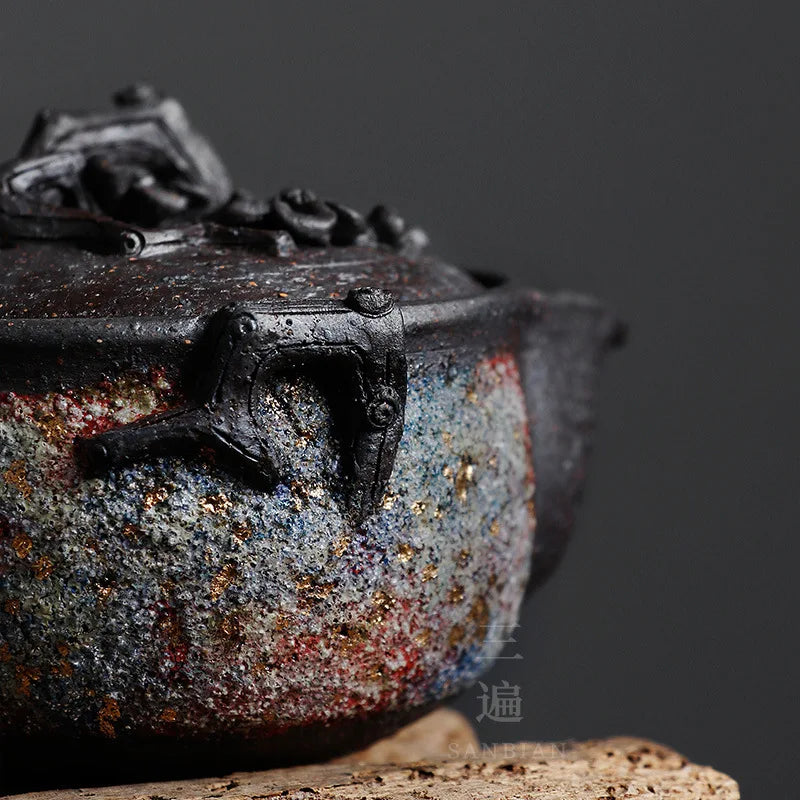 Rock Plum Blossom Pot Single Teapot Ceramic Retro Firewood Aquarius Pot Tureen Japanese Teapot