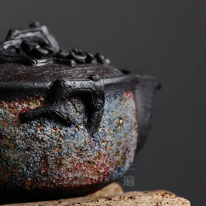 Rock Plum Blossom Pot Single Teapot Ceramic Retro Firewood Aquarius Pot Tureen Japanese Teapot