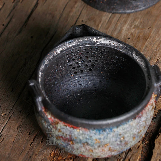 Rock Plum Blossom Pot Single Teapot Ceramic Retro Firewood Aquarius Pot Tureen Japanese Teapot