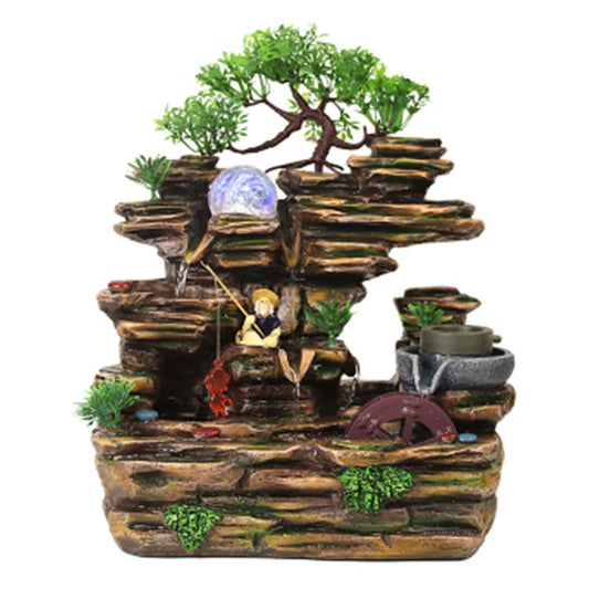 Rockery fountain sculpture  Atomizing humidifier and fengshui  humidifier Sculpture Statue home decoration craft gift   fortune