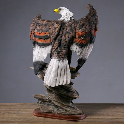 Rocky Mountain Bald Eagle Statue 18 Inch Tall American Home Decor Statue, Office Desk Decoration, Religious Gift, Resin Artwork
