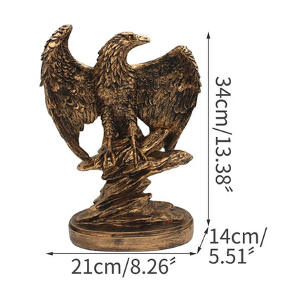Rocky Mountain Bald Eagle Statue 18 Inch Tall American Home Decor Statue, Office Desk Decoration, Religious Gift, Resin Artwork