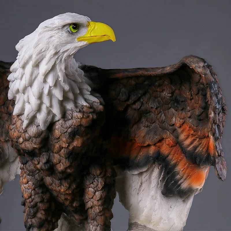 Rocky Mountain Bald Eagle Statue 18 Inch Tall American Home Decor Statue, Office Desk Decoration, Religious Gift, Resin Artwork