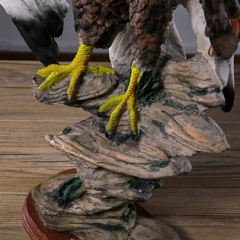 Rocky Mountain Bald Eagle Statue 18 Inch Tall American Home Decor Statue, Office Desk Decoration, Religious Gift, Resin Artwork