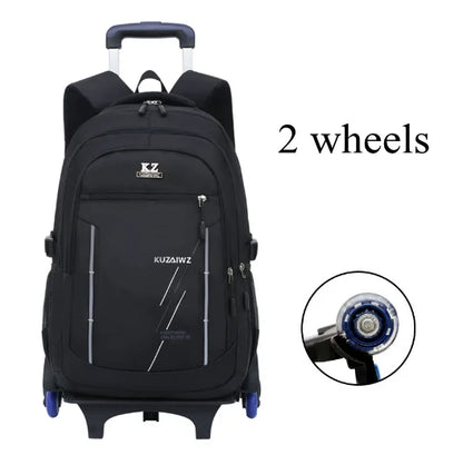 Rolling Backpack Kids 17 inch Kids Rolling Backpack for Boys Teenager Elementary School Bag with Wheels School trolley bag cart