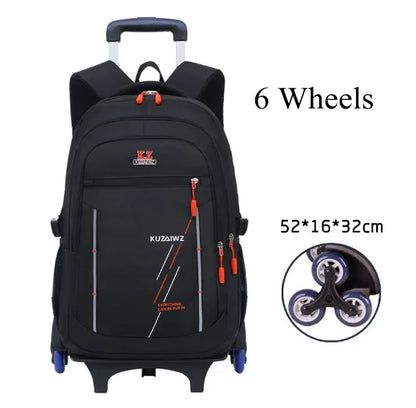Rolling Backpack Kids 17 inch Kids Rolling Backpack for Boys Teenager Elementary School Bag with Wheels School trolley bag cart