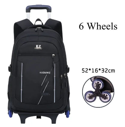 Rolling Backpack Kids 17 inch Kids Rolling Backpack for Boys Teenager Elementary School Bag with Wheels School trolley bag cart