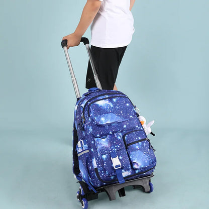 Rolling Bags Detachable Children Trolley School Bags High-capacity Student 2 Size Backpack on Wheels Waterproof Schoolbags