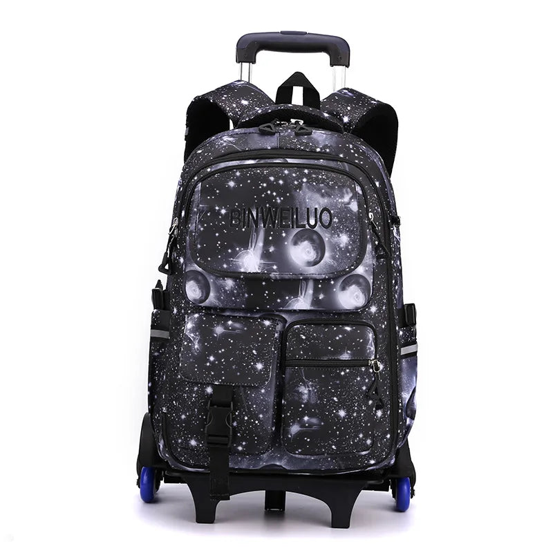 Rolling Bags Detachable Children Trolley School Bags High-capacity Student 2 Size Backpack on Wheels Waterproof Schoolbags