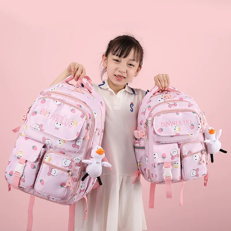 Rolling Bags Detachable Children Trolley School Bags High-capacity Student 2 Size Backpack on Wheels Waterproof Schoolbags