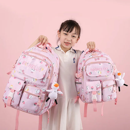 Rolling Bags Detachable Children Trolley School Bags High-capacity Student 2 Size Backpack on Wheels Waterproof Schoolbags