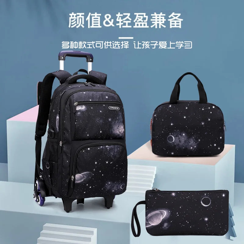 Rolling Children School Bag with Wheels For boys School Backpack Trolley Luggage Bag wheeled backpack Students Backpack