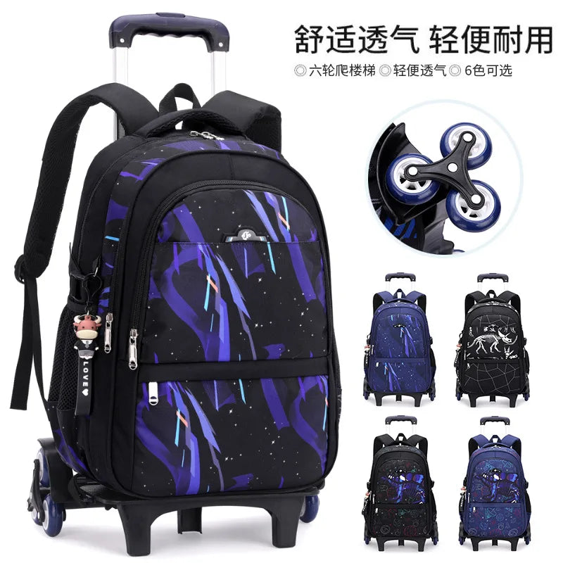 Rolling Children School Bag with Wheels For boys School Backpack Trolley Luggage Bag wheeled backpack Students Backpack