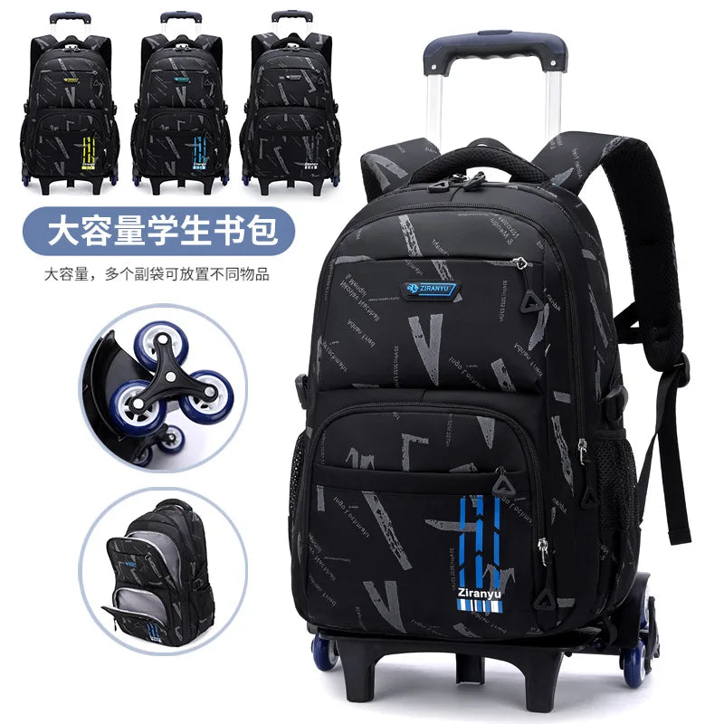 Rolling Children School Bag with Wheels For boys School Backpack Trolley Luggage Bag wheeled backpack Students Backpack