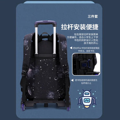 Rolling Children School Bag with Wheels For boys School Backpack Trolley Luggage Bag wheeled backpack Students Backpack