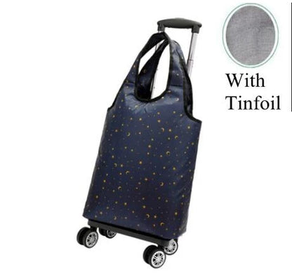 Rolling Luggage  Bag Women hand Luggage Bag Women Shopping Bag  Travel Trolley Shoulder Bag  on wheels Grocery Trolley Bag