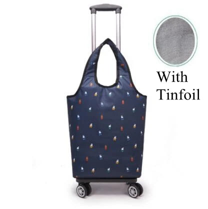 Rolling Luggage  Bag Women hand Luggage Bag Women Shopping Bag  Travel Trolley Shoulder Bag  on wheels Grocery Trolley Bag