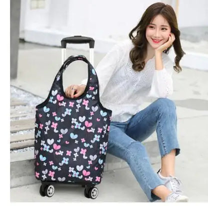 Rolling Luggage  Bag Women hand Luggage Bag Women Shopping Bag  Travel Trolley Shoulder Bag  on wheels Grocery Trolley Bag