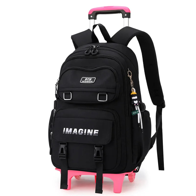 Rolling School Bag For Girls Children School Backpack with Wheels Trolley Luggage Bag wheeled backpack Students Backpack