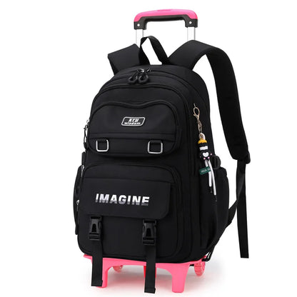 Rolling School Bag For Girls Children School Backpack with Wheels Trolley Luggage Bag wheeled backpack Students Backpack