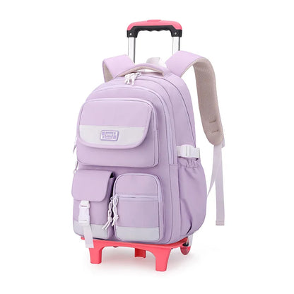 Rolling School Bag For Girls Children School Backpack with Wheels Trolley Luggage Bag wheeled backpack Students Backpack