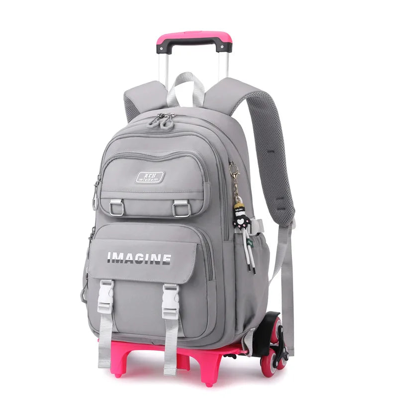 Rolling School Bag For Girls Children School Backpack with Wheels Trolley Luggage Bag wheeled backpack Students Backpack