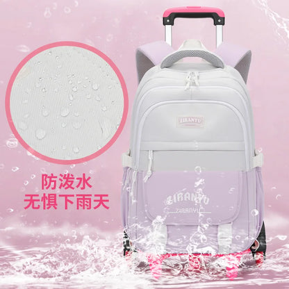 Rolling School Bag For Girls Children School Backpack with Wheels Trolley Luggage Bag wheeled backpack Students Backpack