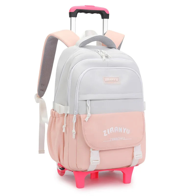 Rolling School Bag For Girls Children School Backpack with Wheels Trolley Luggage Bag wheeled backpack Students Backpack
