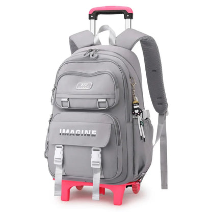 Rolling School Bag For Girls Children School Backpack with Wheels Trolley Luggage Bag wheeled backpack Students Backpack