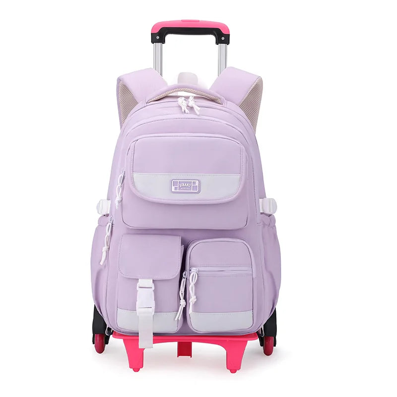 Rolling School Bag For Girls Children School Backpack with Wheels Trolley Luggage Bag wheeled backpack Students Backpack