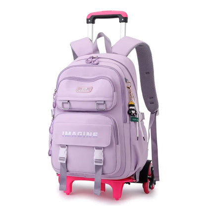 Rolling School Bag For Girls Children School Backpack with Wheels Trolley Luggage Bag wheeled backpack Students Backpack