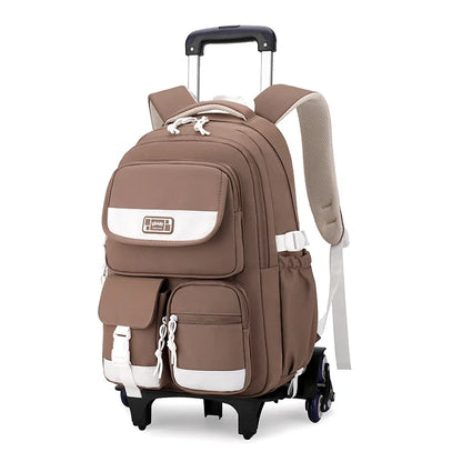 Rolling School Bag For Girls Children School Backpack with Wheels Trolley Luggage Bag wheeled backpack Students Backpack