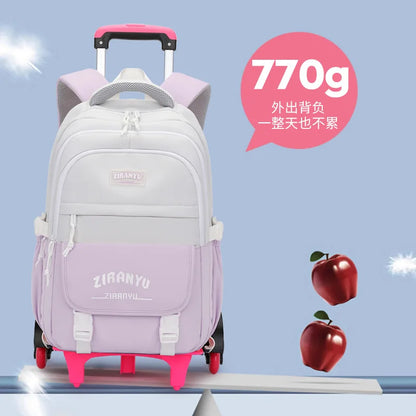 Rolling School Bag For Girls Children School Backpack with Wheels Trolley Luggage Bag wheeled backpack Students Backpack