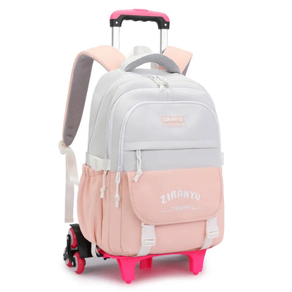 Rolling School Bag For Girls Children School Backpack with Wheels Trolley Luggage Bag wheeled backpack Students Backpack