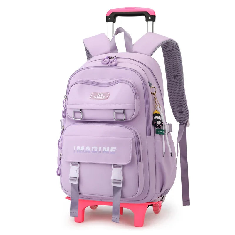 Rolling School Bag For Girls Children School Backpack with Wheels Trolley Luggage Bag wheeled backpack Students Backpack