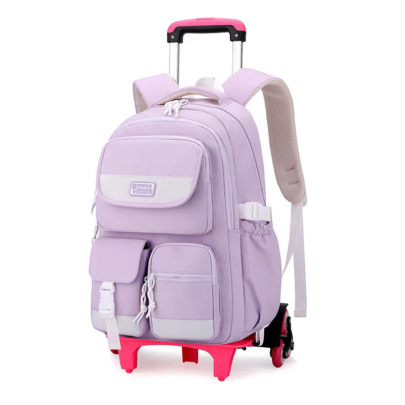 Rolling School Bag For Girls Children School Backpack with Wheels Trolley Luggage Bag wheeled backpack Students Backpack