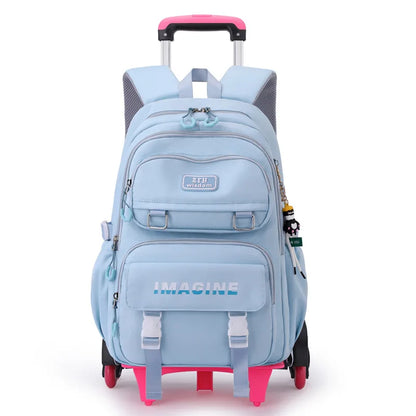Rolling School Bag For Girls Children School Backpack with Wheels Trolley Luggage Bag wheeled backpack Students Backpack