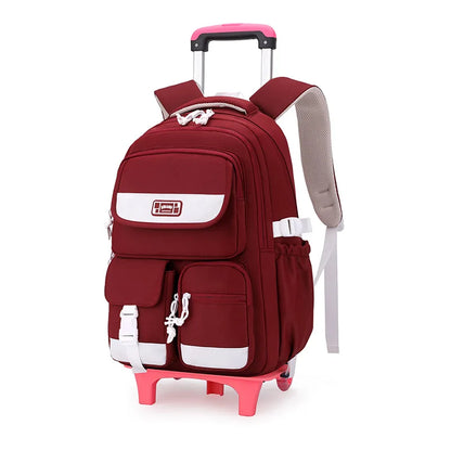 Rolling School Bag For Girls Children School Backpack with Wheels Trolley Luggage Bag wheeled backpack Students Backpack
