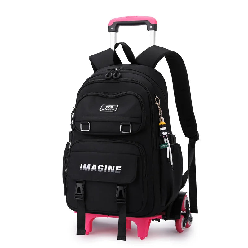 Rolling School Bag For Girls Children School Backpack with Wheels Trolley Luggage Bag wheeled backpack Students Backpack