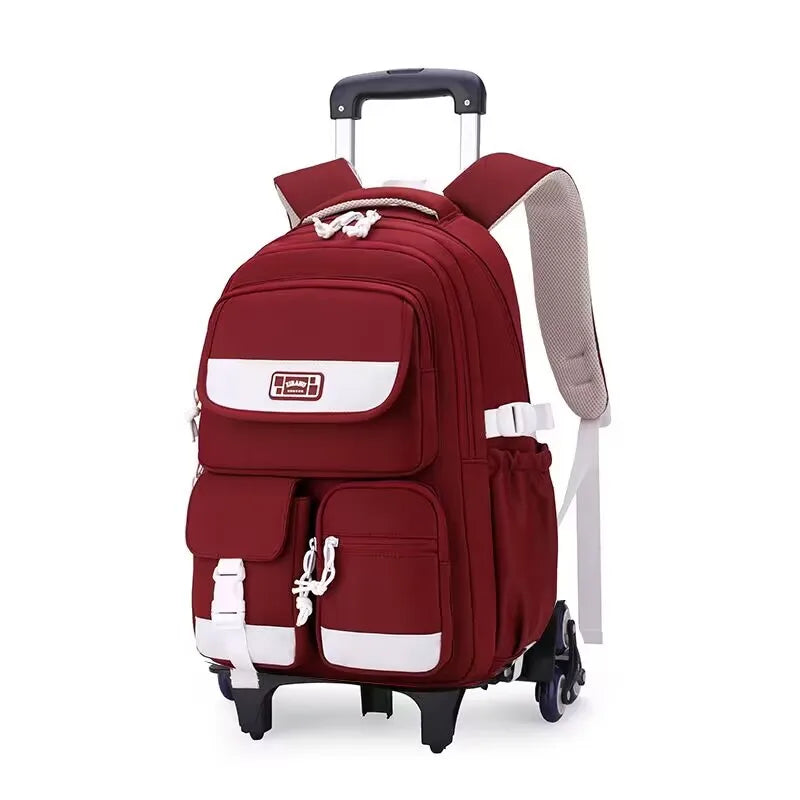 Rolling School Bag For Girls Children School Backpack with Wheels Trolley Luggage Bag wheeled backpack Students Backpack