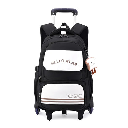 Rolling School Bags for Girls Backpack Children Waterproof School Backpacks with Wheels Middle School Trolley Luggage Back Pack