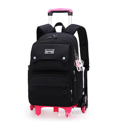 Rolling School Bags for Girls Backpack Children Waterproof School Backpacks with Wheels Middle School Trolley Luggage Back Pack